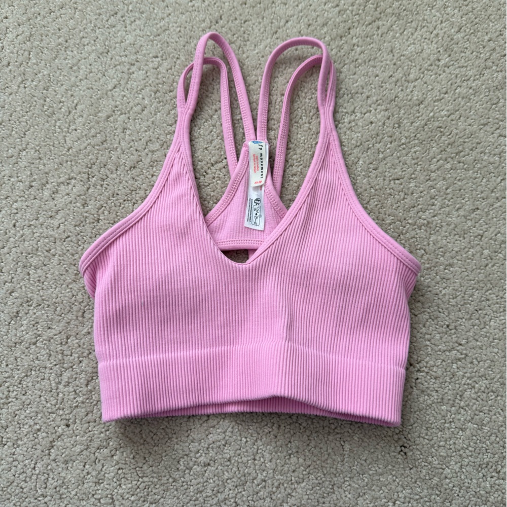 Free People rubbed light pink sports bra